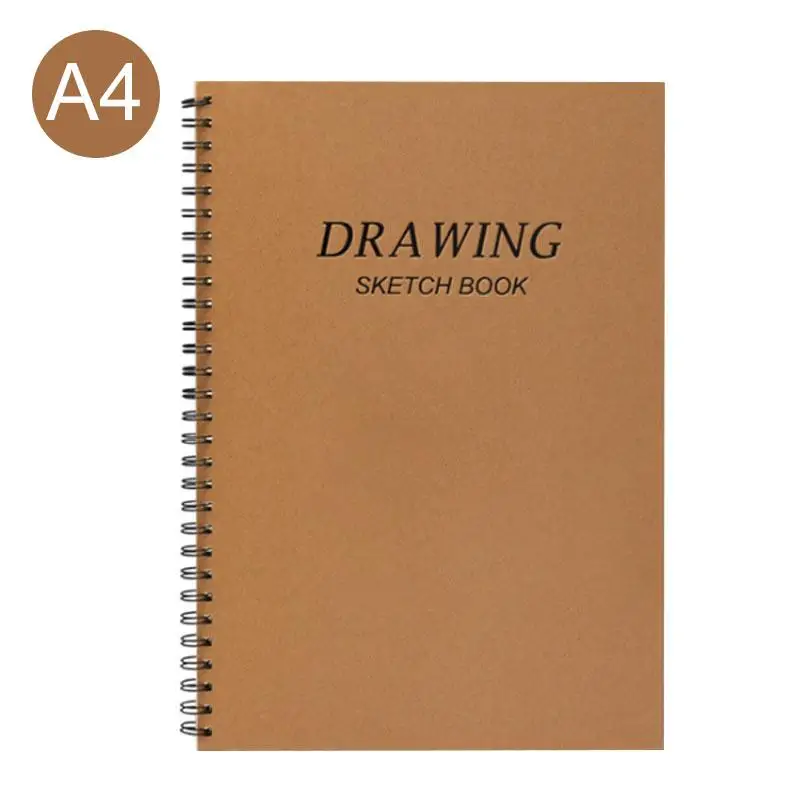Крафт бумага эскиз блокнот со спиральной катушкой Рисование Живопись Обложка