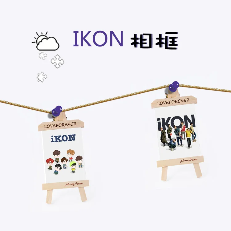 [MYKPOP]IKON RERURN деревянная рамка + фото поп коллекция фанатов SA18083109|Игровые фигурки и
