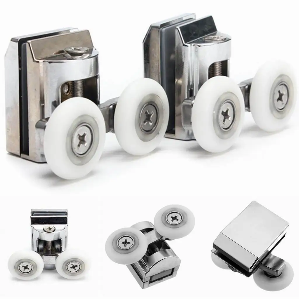 

2Pcs Double Sliding Shower Glass Door Upper Rollers Wheel Runners DIY 23mm