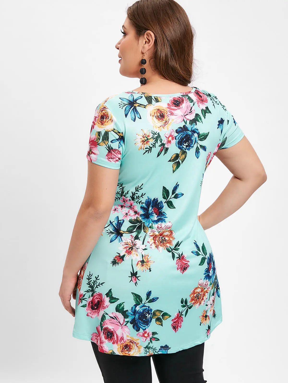 Женская летняя футболка с коротким рукавом и V образным вырезом|Футболки| |