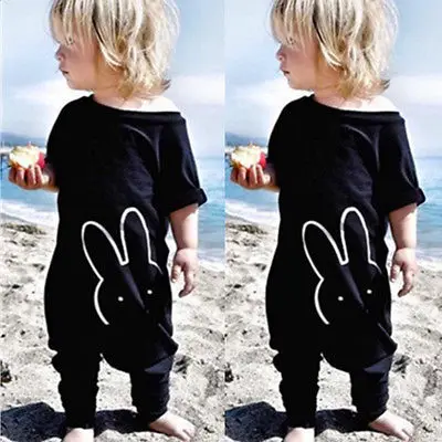 Комбинезон Pudcoco для новорожденных девочек и мальчиков повседневный черный