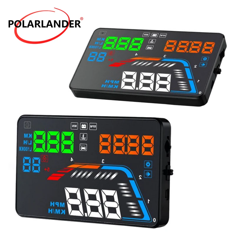 

5.5 inch or 5.8inch Screen Digital Speedometer Head Up Display Car HUD OBD2 Car Driving Data Diagnosis Windscreen Projector