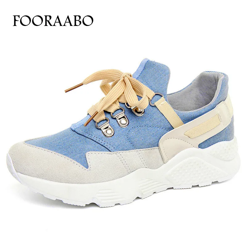 Fooraabo/2018 женские кроссовки для бега парусиновая женская спортивная обувь дышащие