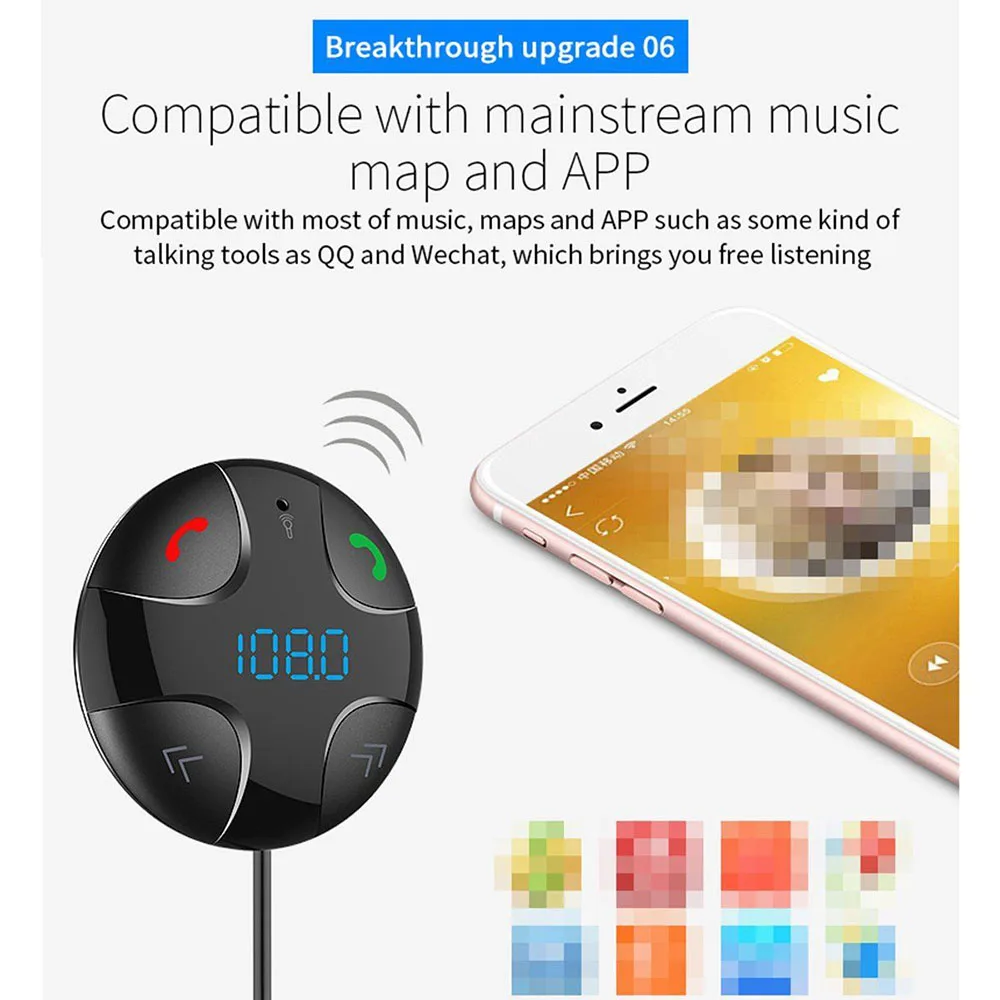 Беспроводной автомобильный fm передатчик MP3 плеер и зарядное устройство USB Bluetooth