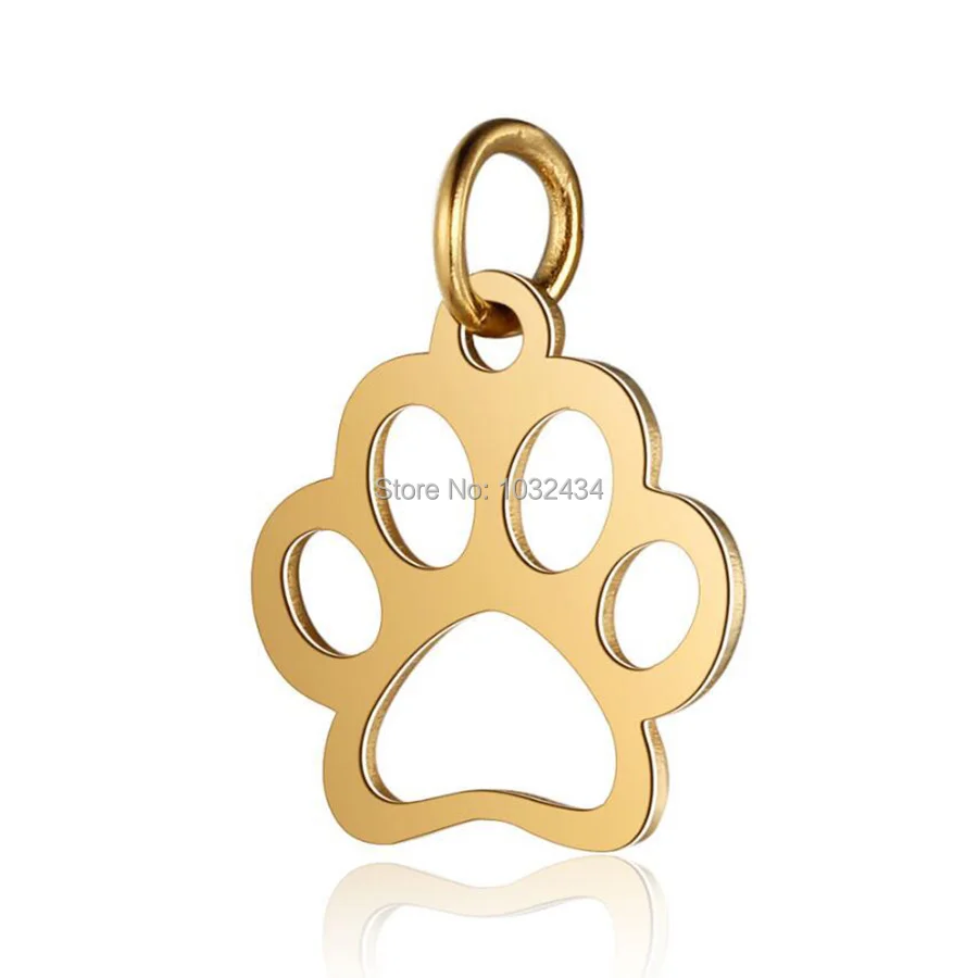 10 шт./лот подвеска из нержавеющей стали собачья лапа Очаровательные Подвески