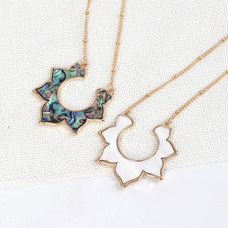 Модное ожерелье с подвеской в виде цветка морской ракушки длинная цепочка на