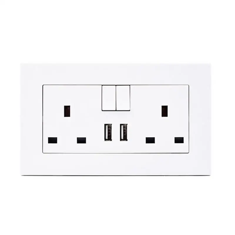 110V 250V Британский 13a Три переключатель отверстия разъем Панель 5 цветов бытовые