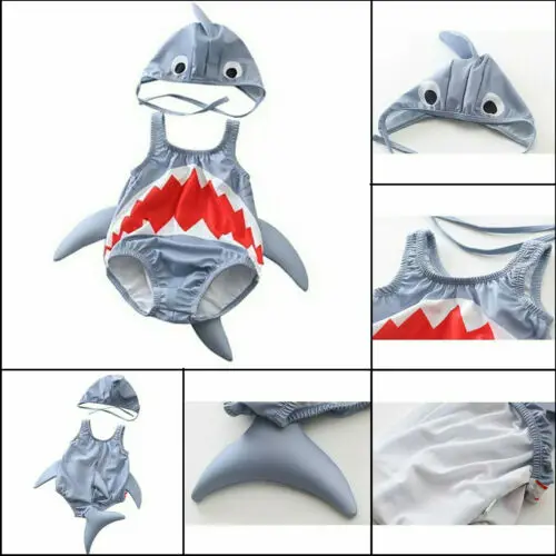 Детский купальный костюм из 2 предметов для девочек и мальчиков с 3D рисунком