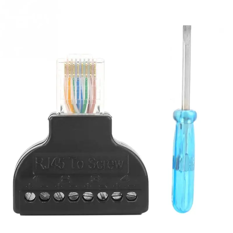 Горячая 2 шт. RJ45 штекер на 8 Pin V винтовой терминал dapter блок Конвертер Разъем