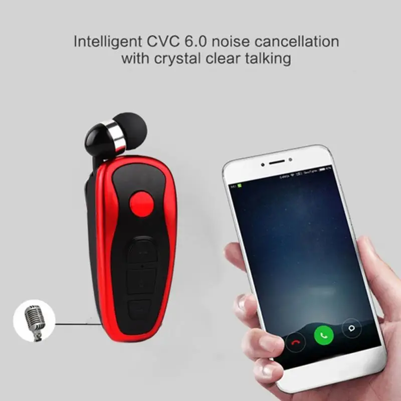 Портативный Бизнес Стиль Одежда шеи клип дизайн стерео Bluetooth 4,1 наушники-вкладыши выдвижной тросик беспроводной с функцией громкой связи