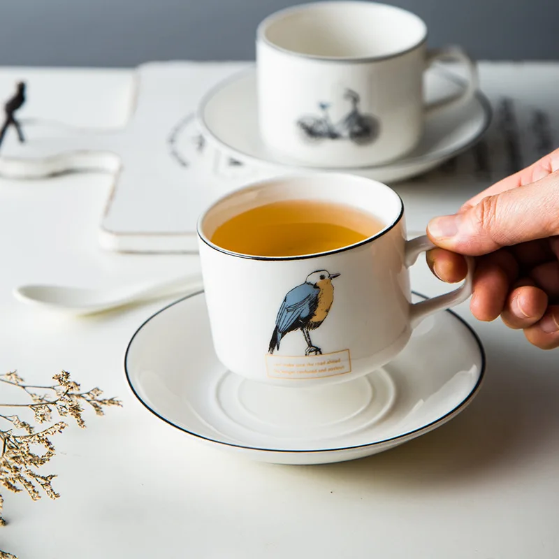 4 шт./лот североевропейская короткая стильная новая фарфоровая кофейная чашка