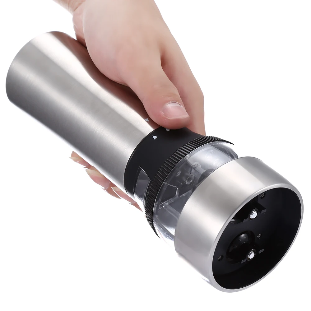 2 в 1 электрическая мельница из нержавеющей стали для перца солонка регулируемая