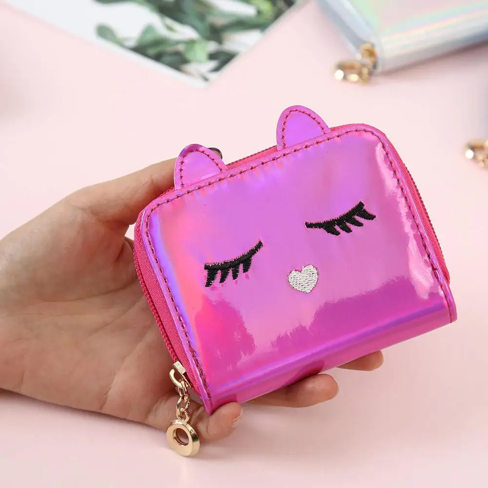 Женские кошельки с милым мультяшным рисунком Короткие Кошельки кредитница клатч