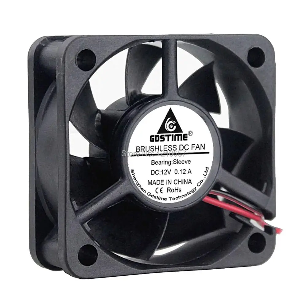 Gdstime бесщеточный кулер 10 шт. в партии 50 мм 50x50x20 DC 2Pin 12V вентилятор радиатора