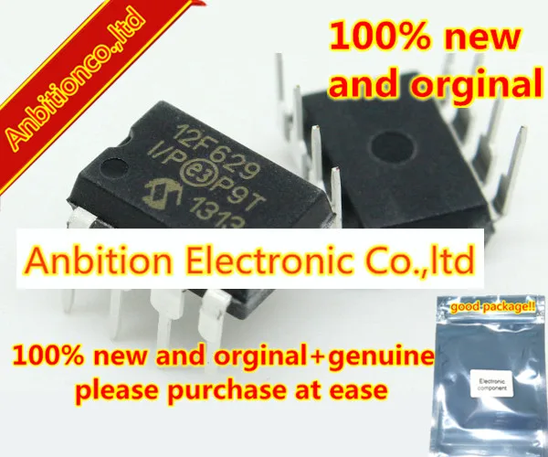 

10pcs 100% new and orgina PIC12F629-I/P DIP8 8-Pin, Flash-Based 8-Bit CMOS Microcontrollers in stock