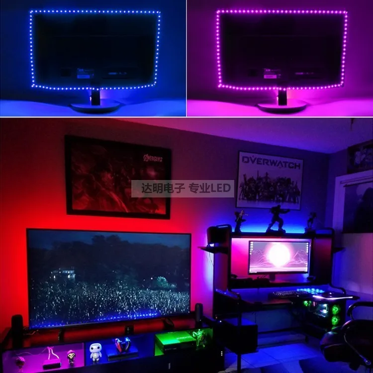 5 В USB мощность Светодиодная лампа полоса 2835 SMD RGB светодиодная подсветка под шкаф