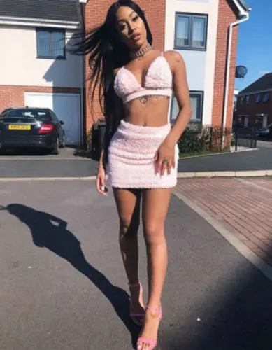 Сексуальный женский комплект из 2 предметов размера плюс Пушистый Плюшевый