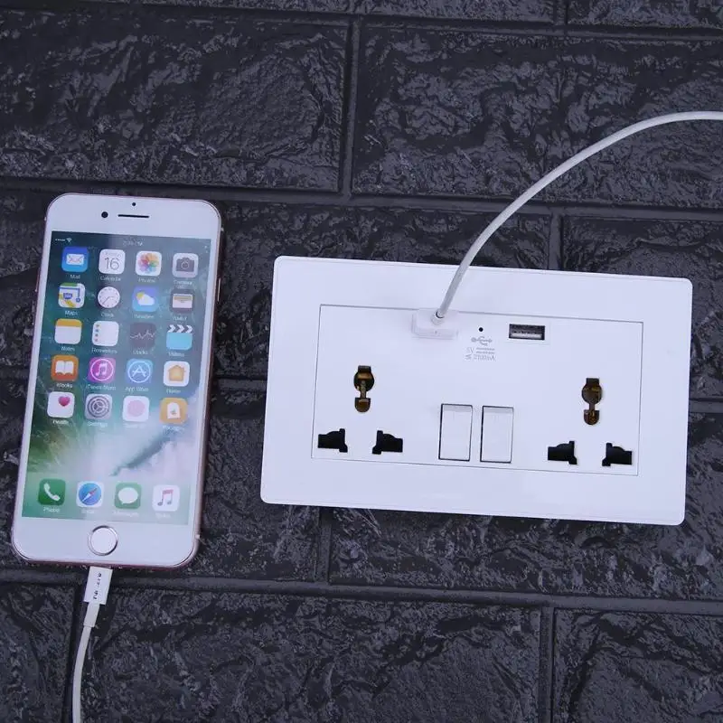 2.1A настенная розетка с двумя usb портами адаптер питания розетки 2 порта панель