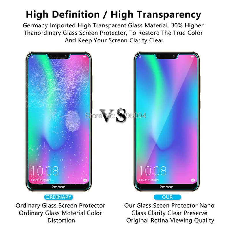 2 шт 2.5D 9 H ультратонкое закаленное стекло для huawei Honor 8C 6 26 &quotпротектор экрана 8 C