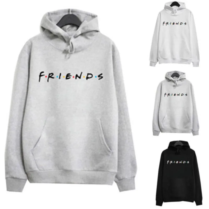 Женский пуловер унисекс с капюшоном и надписью FRIENDS для взрослых|Женские