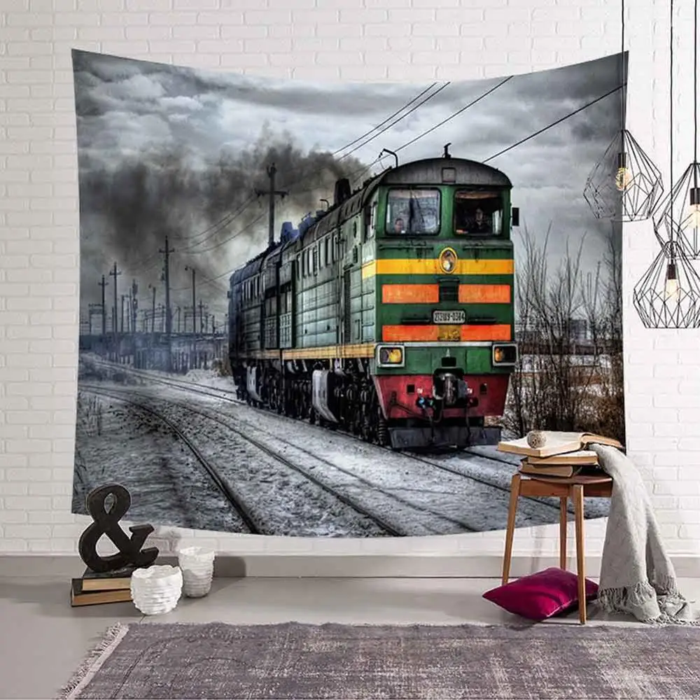 300x150cm British Style Tapestry European Red Bus Printed Wall Hanging 4 Sizes 3D Art Carpet City Landscape Home Decor | Дом и сад