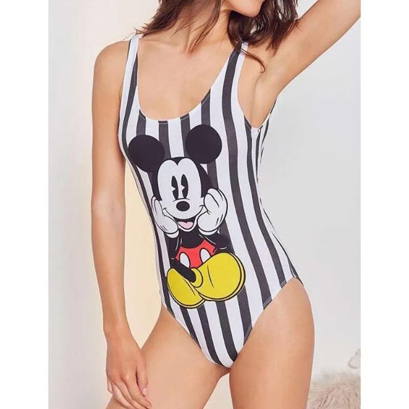 Женский купальник с Микки Маусом купальный костюм для девочек большие размеры
