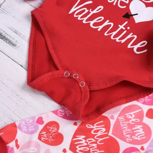 2019 Одежда для новорожденных девочек и мальчиков с надписью My 1St Valentine's Day