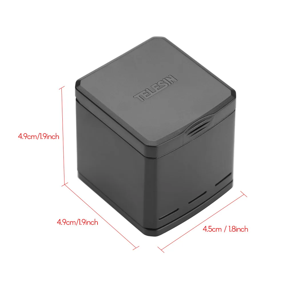 TELESIN 2 в 1 зарядное устройство для хранения аккумуляторов чехол тройное GoPro Hero 5/6/7