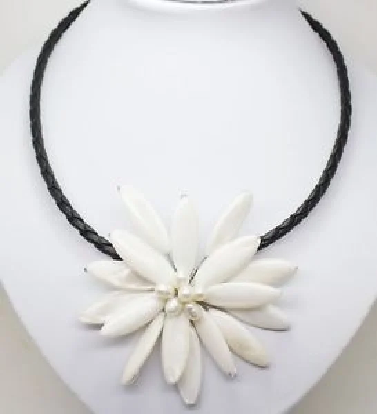 Ожерелье с кулоном в виде цветка жемчугом|flower pendant necklace|pendant necklaceflower |