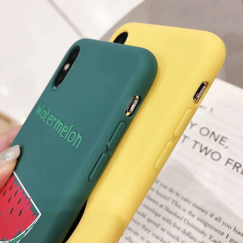 JONSNOW For iPhone X XR XS Max Cases Fashion Cartoon Strawberry Lemon Soft TPU Silicone Phone Case for 6S 7 8 Plus Fundas |