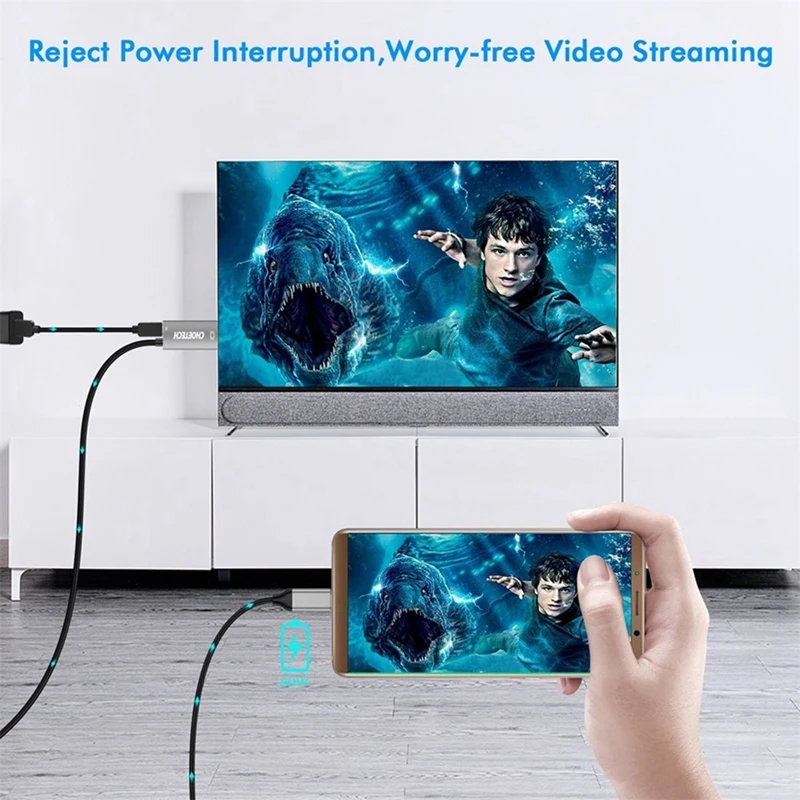 CHOETECH USB 3 1 Type C к Hdmi кабель адаптер Thunderbolt совместим с 60W PD зарядным портом для Macbook