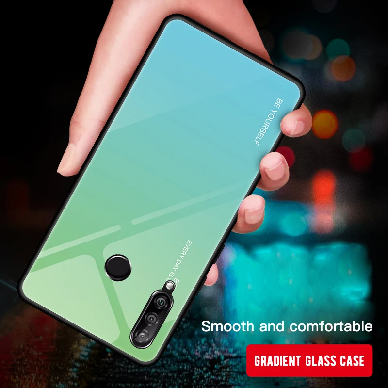 Чехол из мягкого ТПУ с градиентным закаленным стеклом для huawei P Smart PLUS 2019 Enjoy 9S Y7 PRO