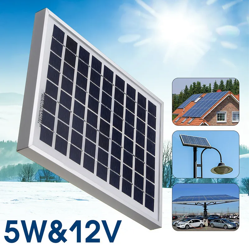 LEORY 5 ватт 18VSolar Панель открытый поликристаллические солнечные батареи Модуль