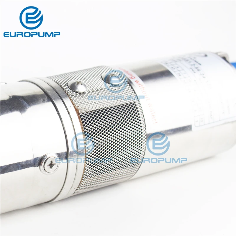 Модель EUROPUMP (3DSS1.2-77-36-210) 3 &quotDC винт глубокий колодец Солнечный водяной насос 36В 210