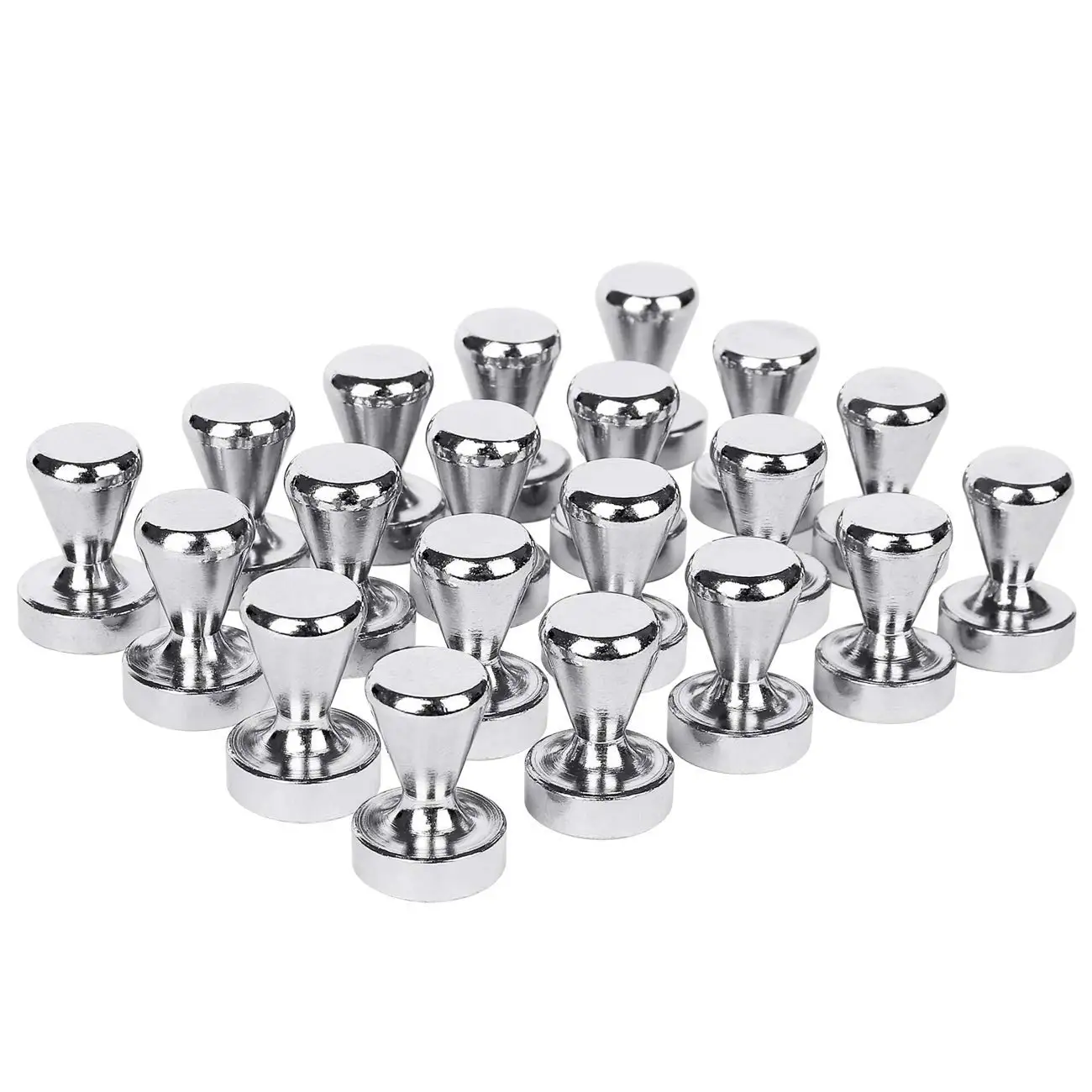 

New-Push Pins 20 pack ,Silver Magnets, Brushed Nickel Push Pin Strong Magnets for Refrigerator,Whiteboard, Map, Calendar and M