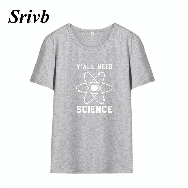 Женская футболка с коротким рукавом Srivb Science Kawaii черно белая хлопковая Футболка