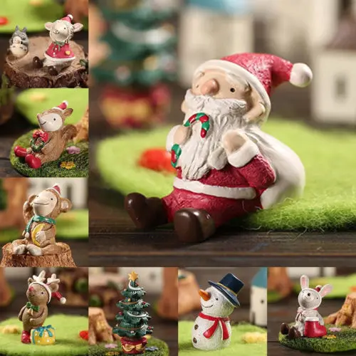 2019 Animal Mini Christmas Tree Decor Desk Table Festival Party Ornament Xmas Figurines Small Ornaments | Дом и сад