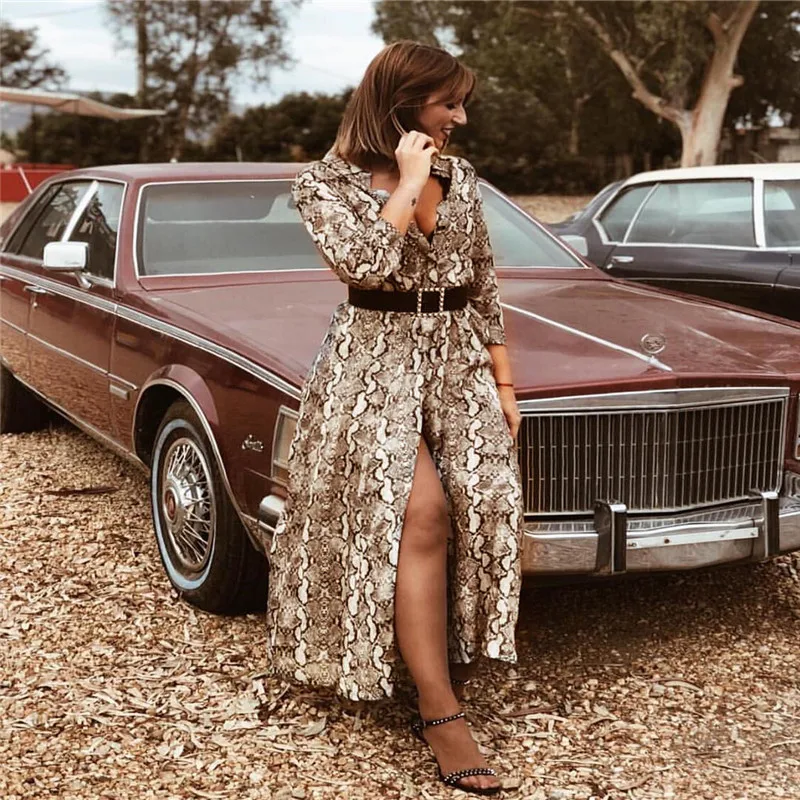 Женское платье из полиэстера Boho повседневное пляжное с длинным рукавом и