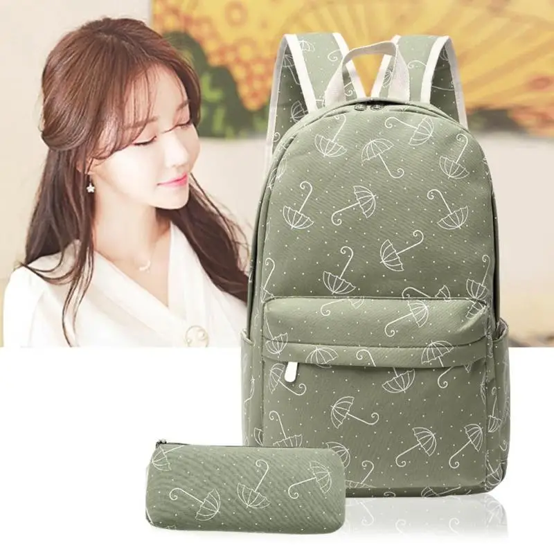 2 шт./компл. Модный женский рюкзак для девочек школьный с принтом зонтика | Багаж и