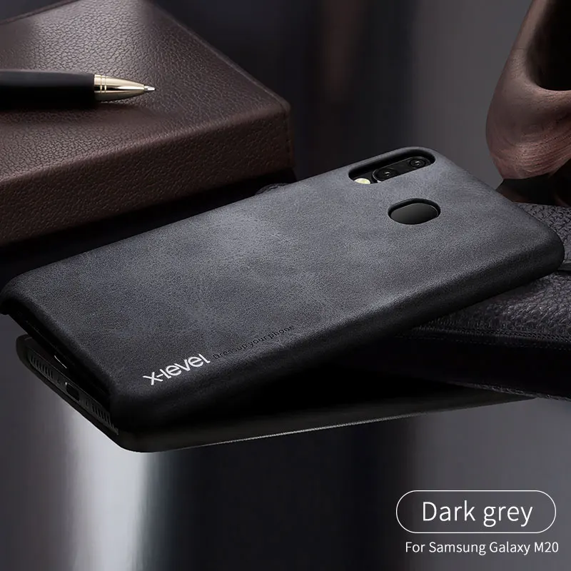X Level Винтажный чехол для samsung Galaxy M20 M10 M30 A30 A50 Ретро Матовый кожаный защитный