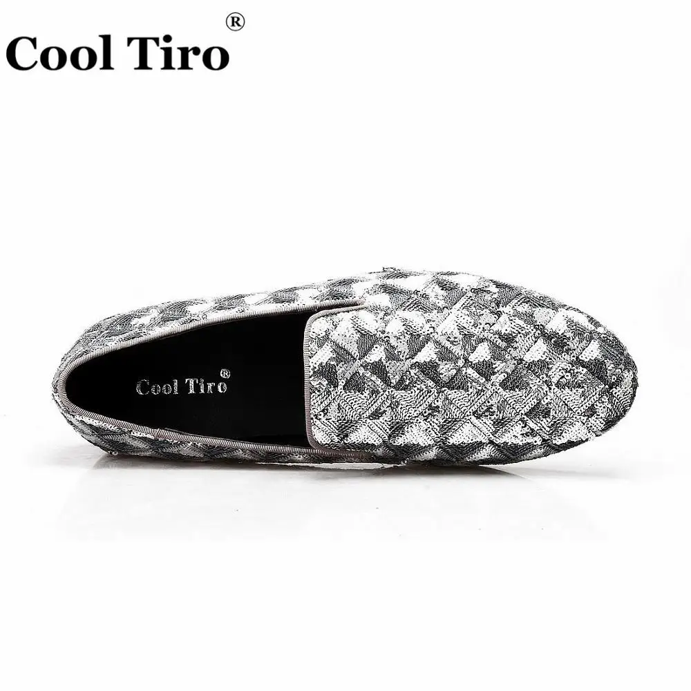 Cool Tiro Silve/парусиновые мужские лоферы с блестками мокасины шлепанцы блестящие
