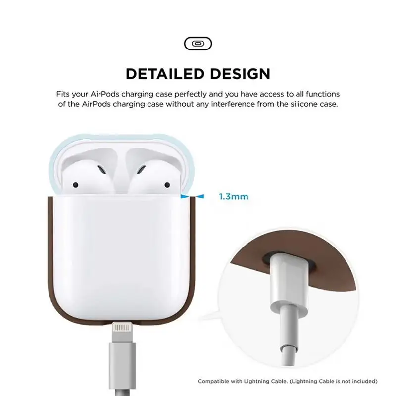 Силиконовый чехол с двойной крышкой для наушников Apple Airpods беспроводные bluetooth