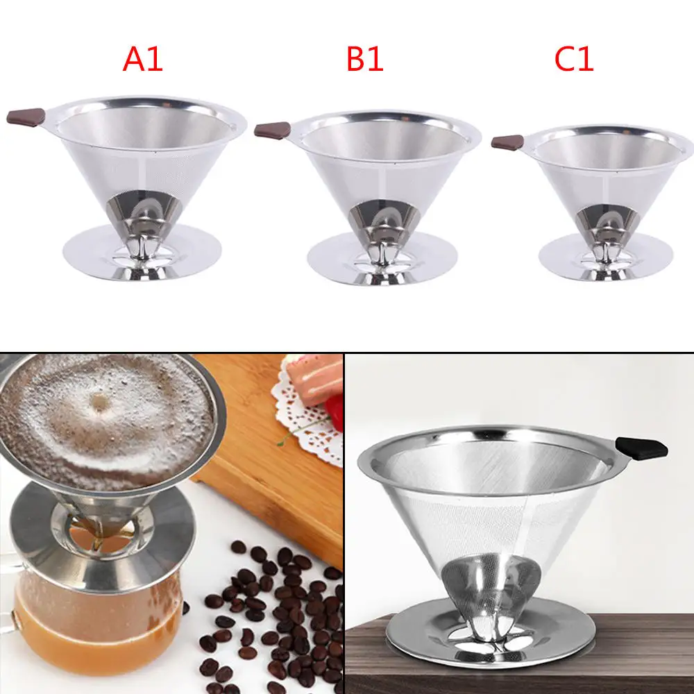1 шт. многоразовый фильтр для кофе из нержавеющей стали|Фильтры кофе| |