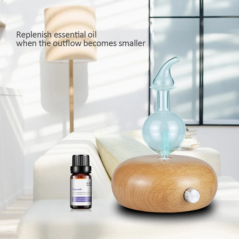Аромат Yayici Aromaterapi Ultrasonik Хава Nemlendirici Ahşap Tahıl 7 Renk Değiştiren Led Işıkları Topuzu Için Spa Yağ Difüzörü