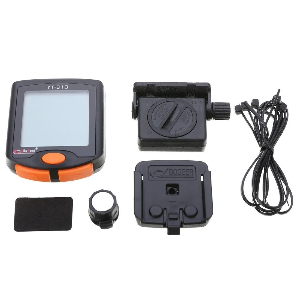 Bicycle Computer Wireless Bike Speedometer Digital Odometer Stopwatch Thermometer LCD Backlight Rainproof Black | Спорт и
