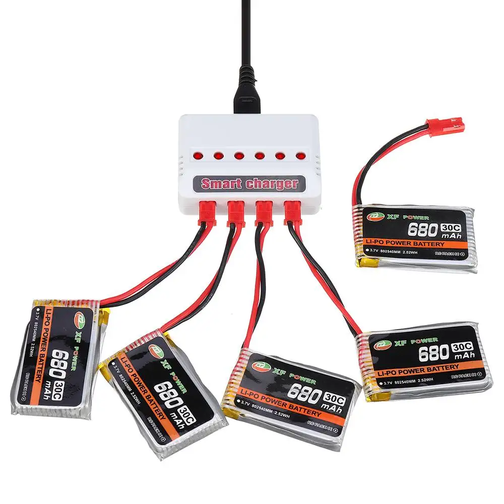 Новое поступление XF Power 3 7 V 680mAh 30C 1S Lipo батарея JST вилка и зарядное устройство для