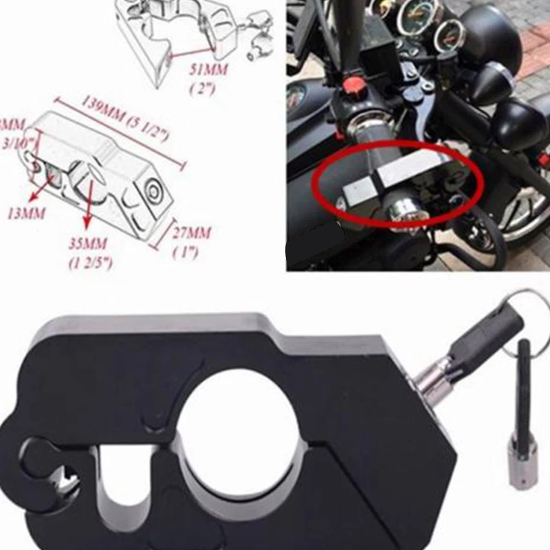 Black CNC Aluminum Motorcycle Handlebar Grips Security Lock Fits most scooters motorcycles and ATV/'s | Автомобили и