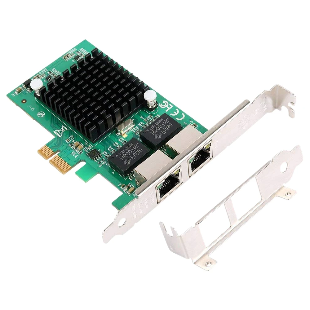 Gigabit Ethernet Pci-E Network Controller Card 10/100/1000Mbps Rj45 X2 Dual 2 Port Pcie Server Interface Lan Ada | Компьютеры и офис
