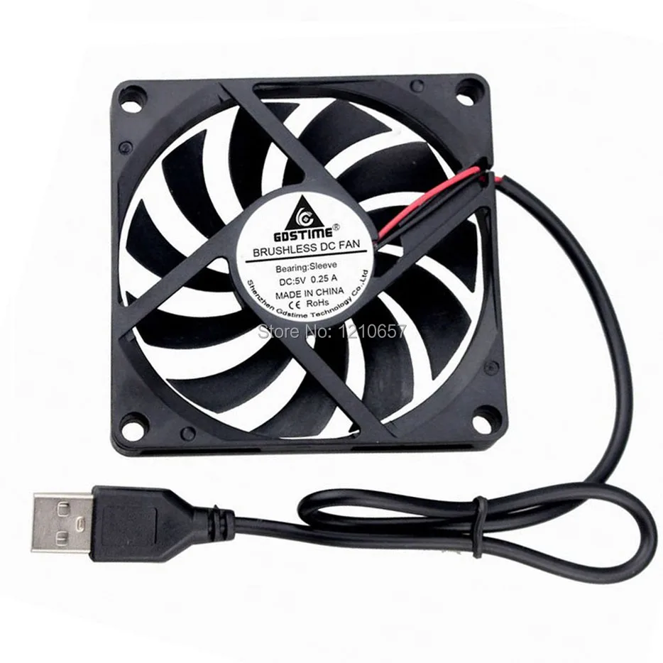 

1Pieces Gdstime 8010s 80mm 80x80x10mm 8CM DC 5V USB Connector Axial Flow Cooling Fan