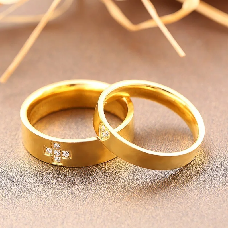 1 шт обручальные кольца серебряное золото из нержавеющей стали Ширина 4 мм и 6